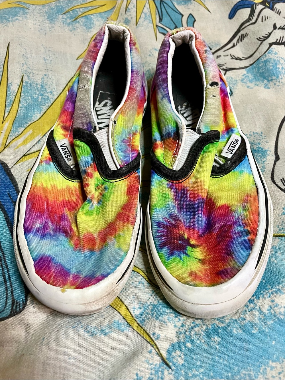 Vans | Little Girls Sneakers US Size 13 Rainbow Tie Dye Slip On Shoes - Rare!